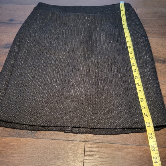 NWT Ann Taylor Petite Black Tweed Pencil Skirt Womens Size 8P Gold Metallic‎ - Picture 10 of 11